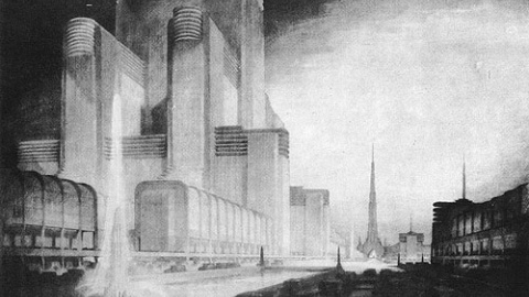 ilustración de hugh ferriss