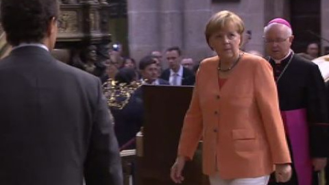 Rajoy y Merkel visitan la catedral de Santiago Rajoy y Merkel visitan la catedral de Santiago