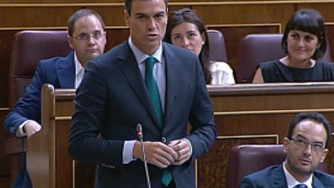 Pedro Sánchez se estrena en un cara a cara con Rajoy en el Congreso Pedro Sánchez se estrena en un cara a cara con Rajoy en el Congreso
