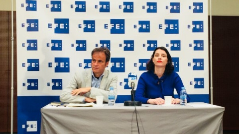 El candidat al Congrés dels Diputats per En Comú Podem, Jaume Asens, i la número 3 per Barcelona, Mar García Puig. ECP El candidat al Congrés dels Diputats per En Comú Podem, Jaume Asens, i la número 3 per Barcelona, Mar García Puig. ECP