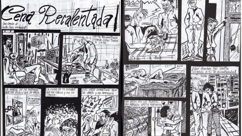 Comic de Sardiña inspirado en 'Cena recalentada', de Golpes Bajos. / MANU GUINARTE Comic de Sardiña inspirado en 'Cena recalentada', de Golpes Bajos. / MANU GUINARTE