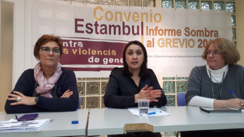 Integrantes de la Plataforma Estambul Sombra durante la presentación del informe / Público-Marisa Kohan Integrantes de la Plataforma Estambul Sombra durante la presentación del informe / Público-Marisa Kohan