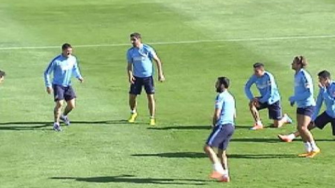 Entrenamiento de recuperación del Atlético Entrenamiento de recuperación del Atlético