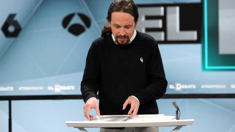Pablo Iglesias durante el debate de Atresmedia / EFE Pablo Iglesias durante el debate de Atresmedia / EFE