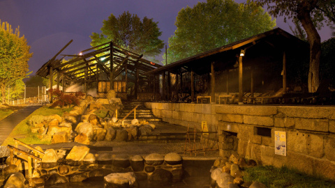 24/4/2019 - El fuego calcina las instalaciones termales de A Chavasqueira, en la ciudad de Ourense, un lugar muy frecuentado | EFE/ Brais Lorenzo