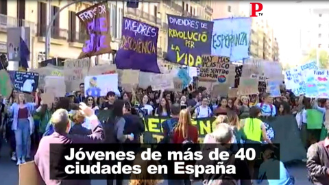 Cientos de jóvenes se movilizan en España contra el cambio climático al lema de "Sin planeta no hay futuro" Cientos de jóvenes se movilizan en España contra el cambio climático al lema de "Sin planeta no hay futuro"