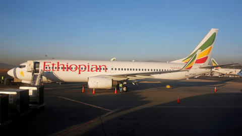 Workers service an Ethiopian Airlines Boeing 737-800 plane at the Bole International Airport in Ethiopia's capital Addis Ababa, January 26, 2017. REUTERS/Amr Abdallah Dalsh/File Photo Workers service an Ethiopian Airlines Boeing 737-800 plane at the Bole International Airport in Ethiopia's capital Addis Ababa, January 26, 2017. REUTERS/Amr Abdallah Dalsh/File Photo