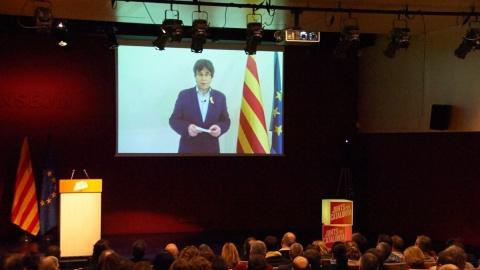 Carles Puigdemont intervé a reunió de diputats de Junts per Catalunya / EUROPA PRESS