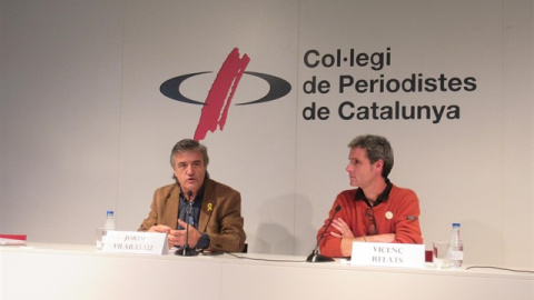 Vilarassau i Relats durant la roda de premsa de Prou Ostatges. EUROPA PRESS. Vilarassau i Relats durant la roda de premsa de Prou Ostatges. EUROPA PRESS.