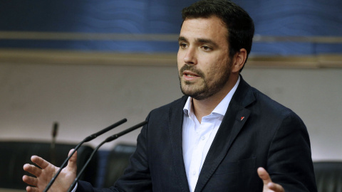Alberto Garzón, durante una rueda de prensa. EFE Alberto Garzón, durante una rueda de prensa. EFE