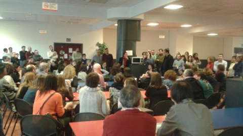Asamblea de trabajadores de TVE, convocada por el Consejo de Informativos, celebrada esta tarde en Torrespaña./ PÚBLICO Asamblea de trabajadores de TVE, convocada por el Consejo de Informativos, celebrada esta tarde en Torrespaña./ PÚBLICO