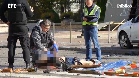 ImÃ¡genes de los destrozos ocasionados por uno de los bombardeos rusos en Kiev, Ucrania