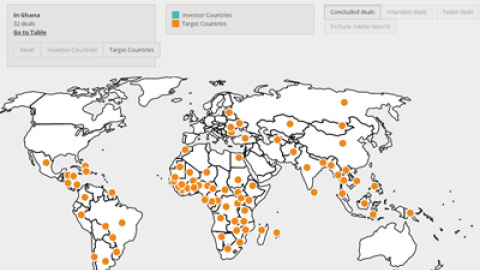 Mapa con los países donde se están acaparando tierras. LAND MATRIX Mapa con los países donde se están acaparando tierras. LAND MATRIX