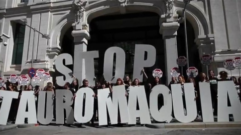 Imagen de la protesta de AnimaNaturalis. PÚBLICO Imagen de la protesta de AnimaNaturalis. PÚBLICO