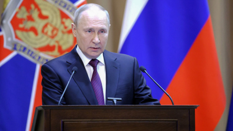 El presidente de Rusia, Vladimir Putin, pronuncia un discurso durante una reunión ampliada de la junta del Servicio Federal de Seguridad, a 28 de febrero de 2023, en Moscú (Rusia). Foto: Kremlin / dpa El presidente de Rusia, Vladimir Putin, pronuncia un discurso durante una reunión ampliada de la junta del Servicio Federal de Seguridad, a 28 de febrero de 2023, en Moscú (Rusia). Foto: Kremlin / dpa