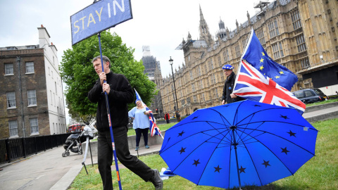Un manifestante antibrexit, frente al Parlamento británico hace unos días. REUTERS/Toby Melville Un manifestante antibrexit, frente al Parlamento británico hace unos días. REUTERS/Toby Melville