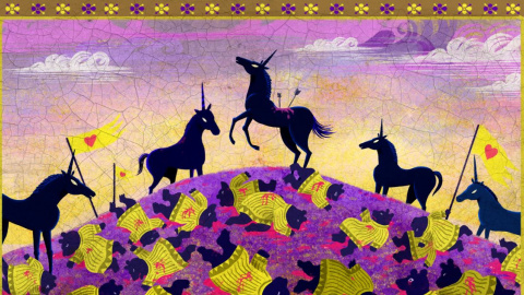 Una ilustración de la guerra de los ositos contra los unicornios. Una ilustración de la guerra de los ositos contra los unicornios.