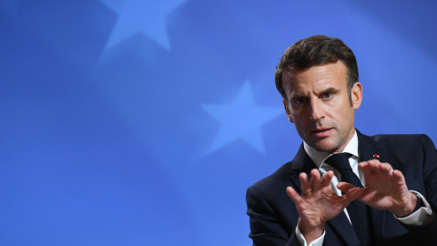 El presidente francés, Emmanuel Macron, durante una conferencia de prensa en la Cumbre de la UE, a 21 de octubre de 2022. El presidente francés, Emmanuel Macron, durante una conferencia de prensa en la Cumbre de la UE, a 21 de octubre de 2022.
