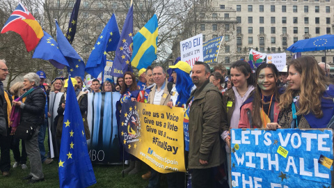 Manifestación que solicita la cancelación del Brexit./CRISTINA CASERO Manifestación que solicita la cancelación del Brexit./CRISTINA CASERO
