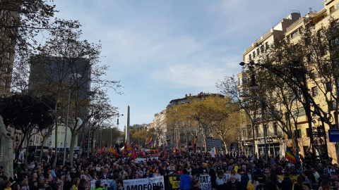 Panoràmica de la manifestació contra l'extrema dreta. CÈLIA MUNS