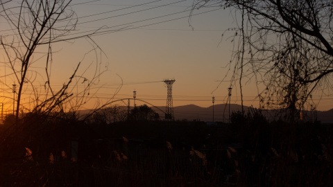 Un poste eléctrico, a 12 de enero de 2021, en Barcelona, Cataluña (España). Un poste eléctrico, a 12 de enero de 2021, en Barcelona, Cataluña (España).