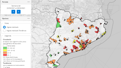 Captura del web d seguiment sarsaigua.icra.cat