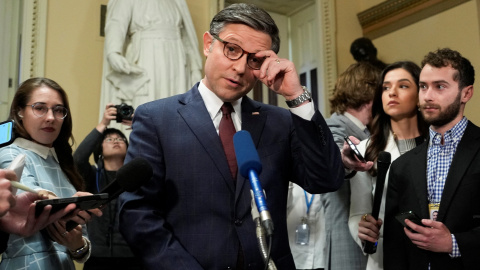 El presidente de la Cámara de Representantes de Estados Unidos, Mike Johnson, a 20 de abril de 2024. El presidente de la Cámara de Representantes de Estados Unidos, Mike Johnson, a 20 de abril de 2024.