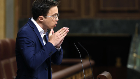 El diputado de Sumar Íñigo Errejón durante su intervención en el pleno del Congreso, a22 de mayo de 2024. El diputado de Sumar Íñigo Errejón durante su intervención en el pleno del Congreso, a22 de mayo de 2024.