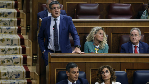 El portavoz del PSOE, Patxi López interviene durante el pleno del Congreso. a 22 ed mayode 2024. El portavoz del PSOE, Patxi López interviene durante el pleno del Congreso. a 22 ed mayode 2024.