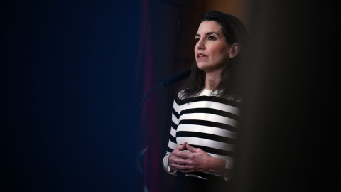 La portavoz de Vox en la Asamblea de Madrid, Rocío Monasterio, interviene durante un pleno en la Asamblea de Madrid, a 9 de febrero de 2023, en Madrid. La portavoz de Vox en la Asamblea de Madrid, Rocío Monasterio, interviene durante un pleno en la Asamblea de Madrid, a 9 de febrero de 2023, en Madrid.