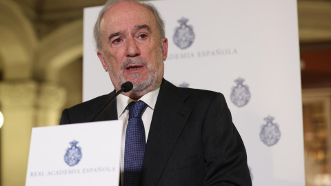 El director de la Real Academia Española (RAE), Santiago Muñoz Machado, ofrece una rueda de prensa en Madrid, a 9 de marzo de 2023. El director de la Real Academia Española (RAE), Santiago Muñoz Machado, ofrece una rueda de prensa en Madrid, a 9 de marzo de 2023.