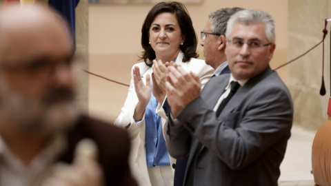 Imagen de la presidenta de La Rioja, Concha Andreu, tras la aprobación de la primera ley de salud mental del país, a 16 de marzo de 2023. Imagen de la presidenta de La Rioja, Concha Andreu, tras la aprobación de la primera ley de salud mental del país, a 16 de marzo de 2023.