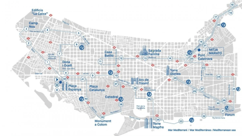 17-3-2023 Captura del recorregut de la 44a edició de la Marató de Barcelona 17-3-2023 Captura del recorregut de la 44a edició de la Marató de Barcelona