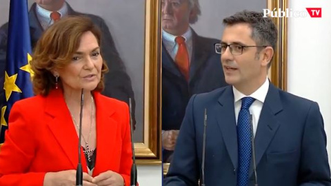 Carmen Calvo, sobre el traspaso de cartera a Félix Bolaños: "Es el más amoroso de la historia de la polÃtica española" Carmen Calvo, sobre el traspaso de cartera a Félix Bolaños: "Es el más amoroso de la historia de la polÃtica española"