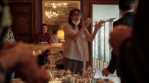 La cineasta Francesca Archibugi durante el rodaje de la película