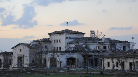 Vista de un edificio dañado en el ataque con misiles en la ciudad de Erbil. Vista de un edificio dañado en el ataque con misiles en la ciudad de Erbil.
