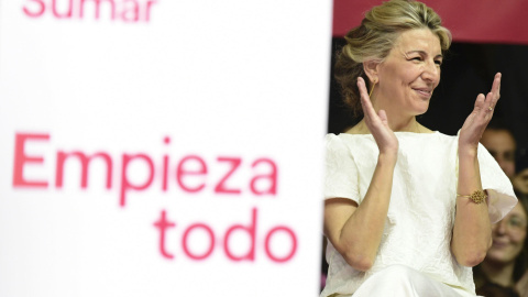 Yolanda Díaz, en el acto de Sumar: "Lo hacemos por las mujeres cuyo trabajo no computa en las estadísticas oficiales, basta ya" Yolanda Díaz, en el acto de Sumar: "Lo hacemos por las mujeres cuyo trabajo no computa en las estadísticas oficiales, basta ya"