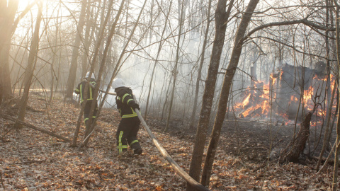 Imagen de los incendios cerca de la zona radiactiva de Chernóbil. / Reuters Imagen de los incendios cerca de la zona radiactiva de Chernóbil. / Reuters