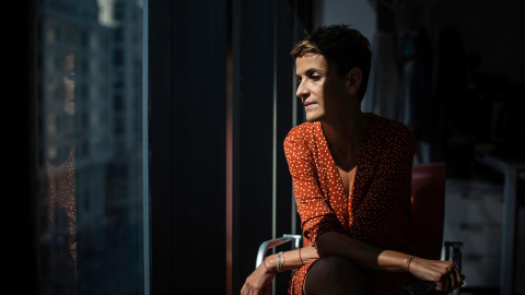 María Chivite, presidenta del Gobierno de Navarra, durante su entrevista con 'Público'. JAIRO VARGAS María Chivite, presidenta del Gobierno de Navarra, durante su entrevista con 'Público'. JAIRO VARGAS