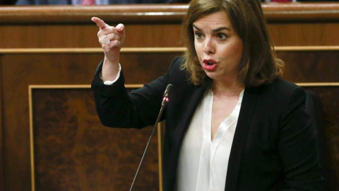La vicepresidenta durante su intervención en el Congreso. / ZIPI (EFE) La vicepresidenta durante su intervención en el Congreso. / ZIPI (EFE)