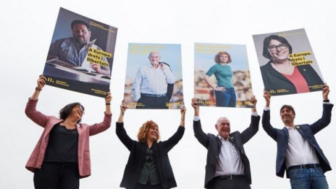 Ernest Maragall con otros candidatos de ERC para las municipales o las europeas. EFE Ernest Maragall con otros candidatos de ERC para las municipales o las europeas. EFE