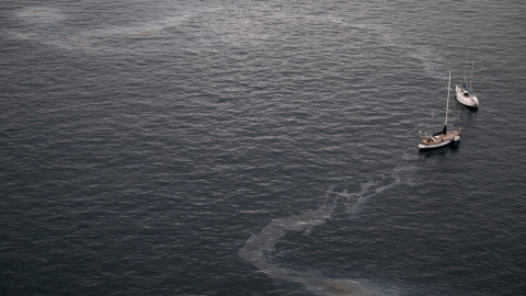 Restos del fuel junto al puerto de Mogan. PEDRO ARMESTRE (GREENPEACE)