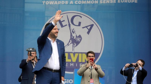 Imagen de la reunión de los líderes ultraderechistas en Milán. EFE/EPA/MATTEO BAZZI Imagen de la reunión de los líderes ultraderechistas en Milán. EFE/EPA/MATTEO BAZZI