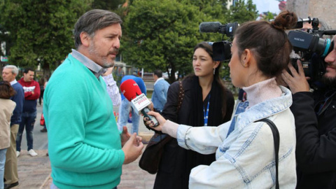 El presidente de Hazte Oír, Ignacio Arsuaga, en la plaza de Colón de Madrid. / HO El presidente de Hazte Oír, Ignacio Arsuaga, en la plaza de Colón de Madrid. / HO