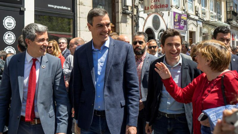 El secretario general del PSOE y presidente en funciones, Pedro Sánchez, en Santander. - EFE
