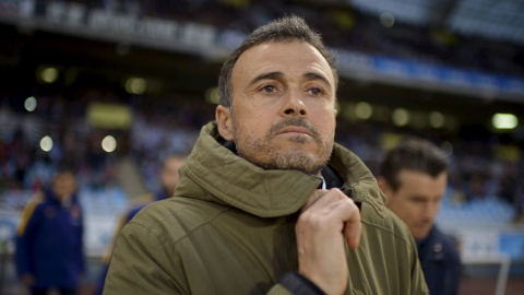 Luis Enrique, durante el partido contra la Real Sociedad. REUTERS/Vincent West