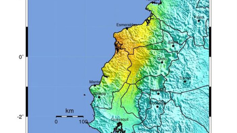Epicentro del terremoto que ha azotad Ecuador. - EFE Epicentro del terremoto que ha azotad Ecuador. - EFE
