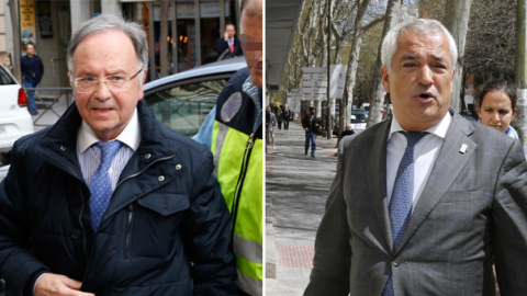 El secretario general de Manos Limpias, Miguel Bernard, y el presidente de Ausbanc, Luis Pineda, tras su detención el viernes. EFE El secretario general de Manos Limpias, Miguel Bernard, y el presidente de Ausbanc, Luis Pineda, tras su detención el viernes. EFE