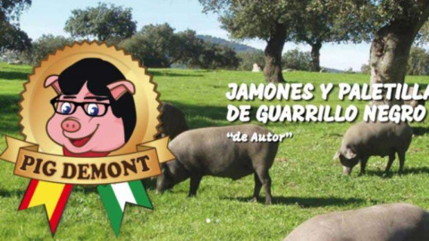 Cartel de la marca 'Pig de Mont'. Cartel de la marca 'Pig de Mont'.