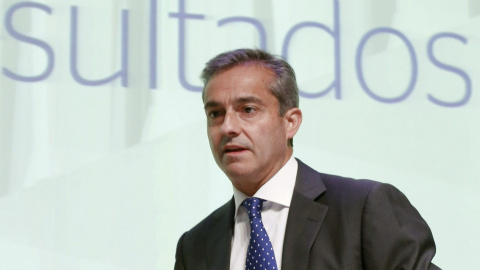 El consejero delegado de BBVA, Ángel Cano, durante la presentación de resultados del grupo correspondientes al primer trimestre del año. EFE/Paco Campos